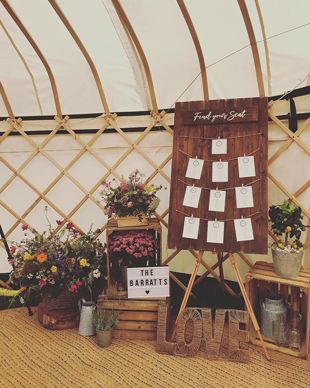 This beautiful setting at @huntlands_bnb_upholstery was for Amy &amp; Chris 😍 such a beautiful country wedding complete and cosy yurts and hay bales.. 😍 Many Congratulations from us all 😊 #vynestringquartet #huntlandsfarm #worcestershirewedding