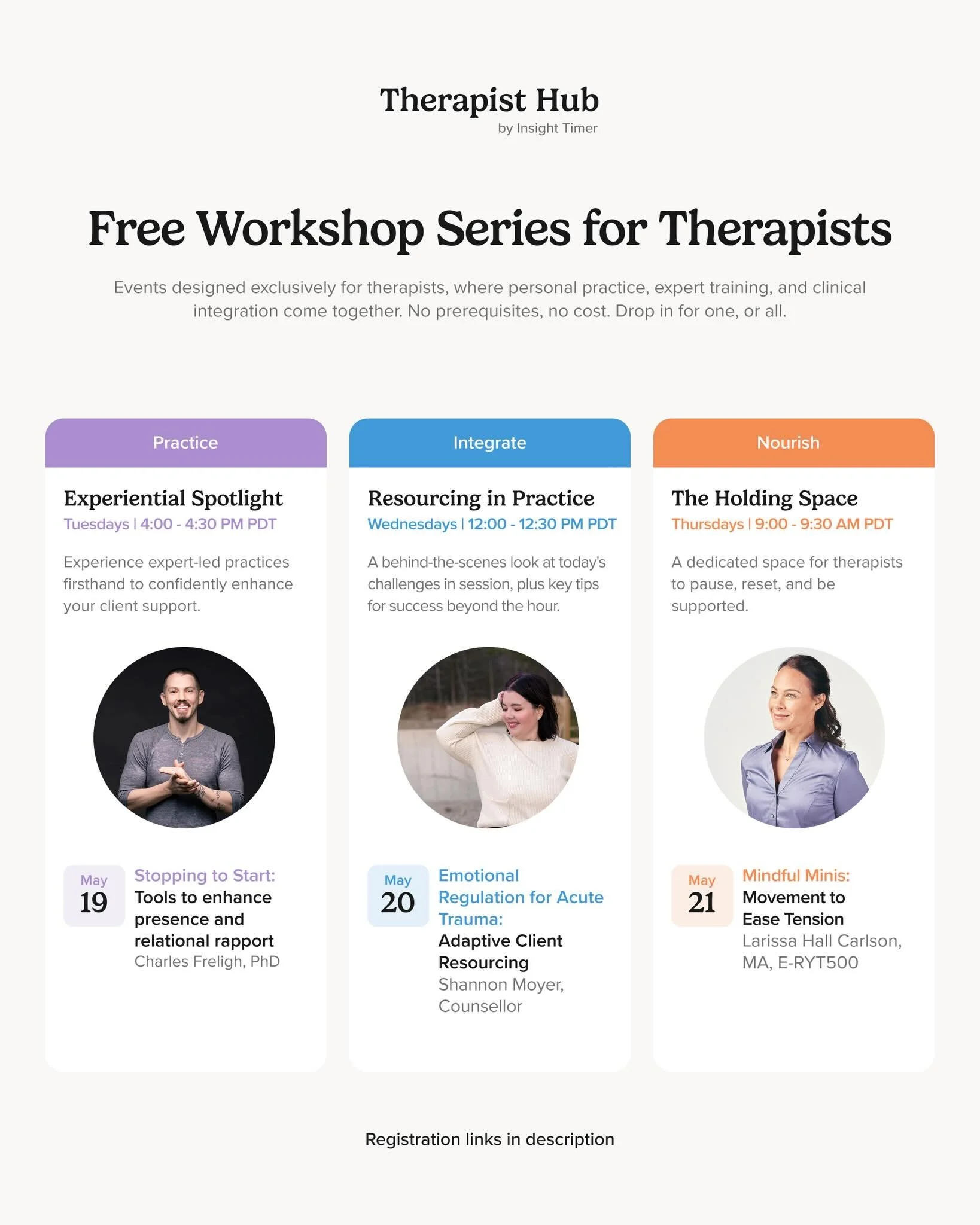 A brief pause can shift everything.

On Thursday, May 21, I&rsquo;ll be offering a gentle, restorative session inside Insight Timer as part of The Holding Space&mdash;a dedicated sanctuary for therapists to reset, recalibrate, and receive support. 🤍
