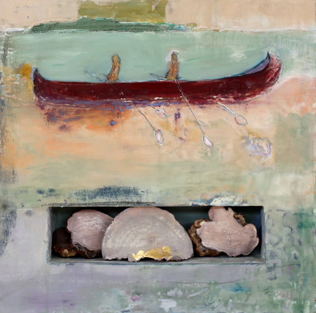 24x24 inches mixed media on wood panel available at White Bird Gallery Cannon Beach, OR