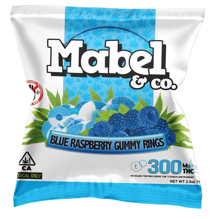 Mabel &amp; Co Blue Raspberry Gummy Rings - 300mg