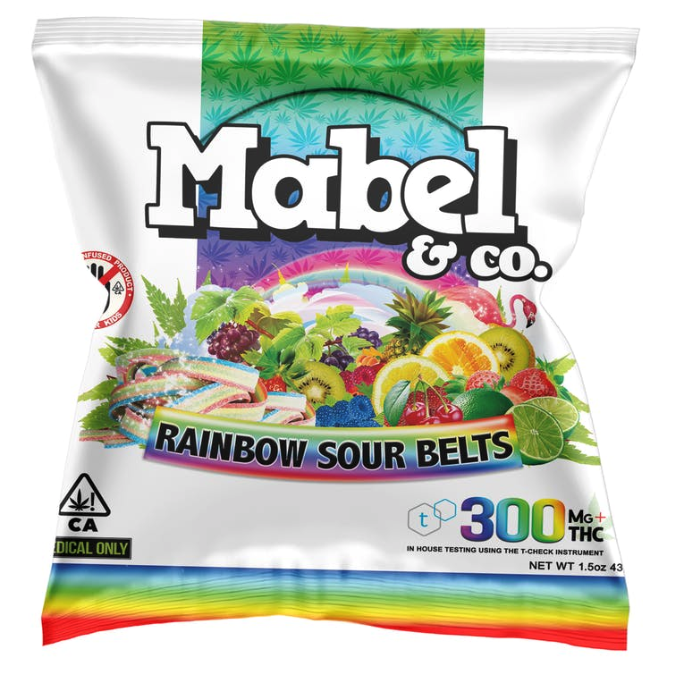Mabel &amp; Co Rainbow Sour Belts - 300mg