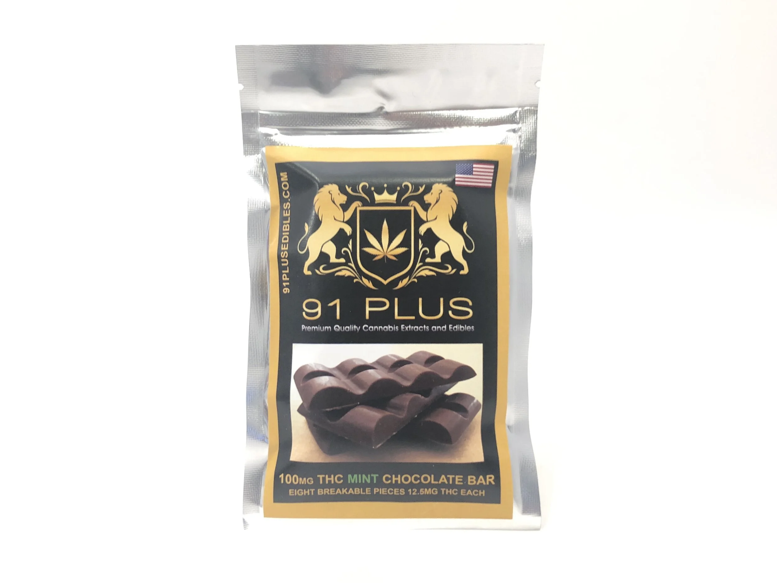 91 PLUS Mint Chocolate Bar - 100mg