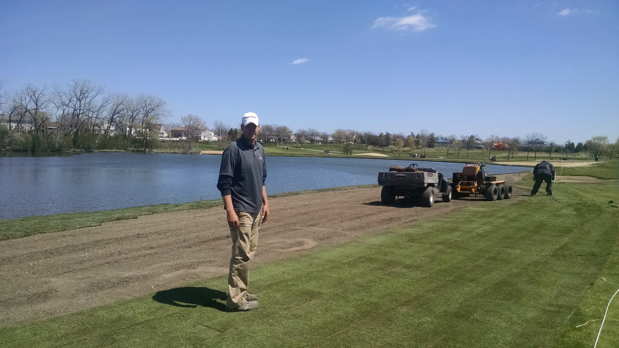 Overseeing The Bentgrass Install