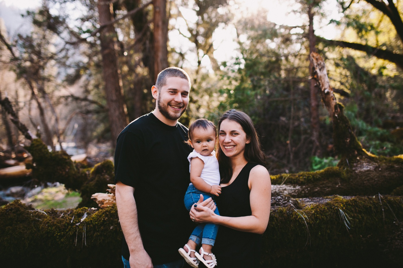 Golden Hour Evening Light in Stanislaus Forest California, Relaxed Lifestyle Family Photography Portrait