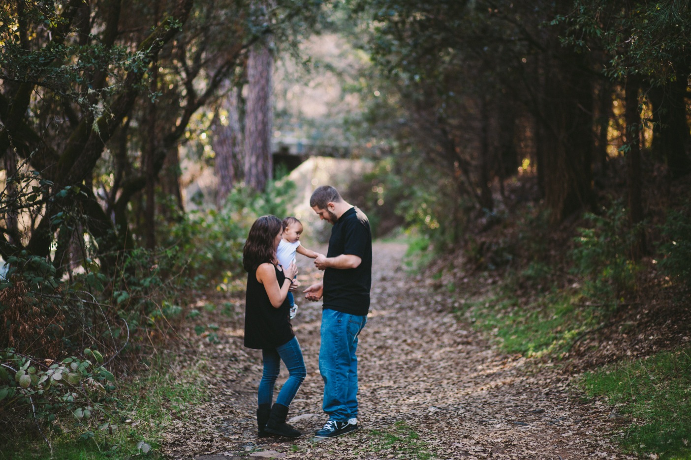 Matching Blue Jeans Outfit Family Portrait California