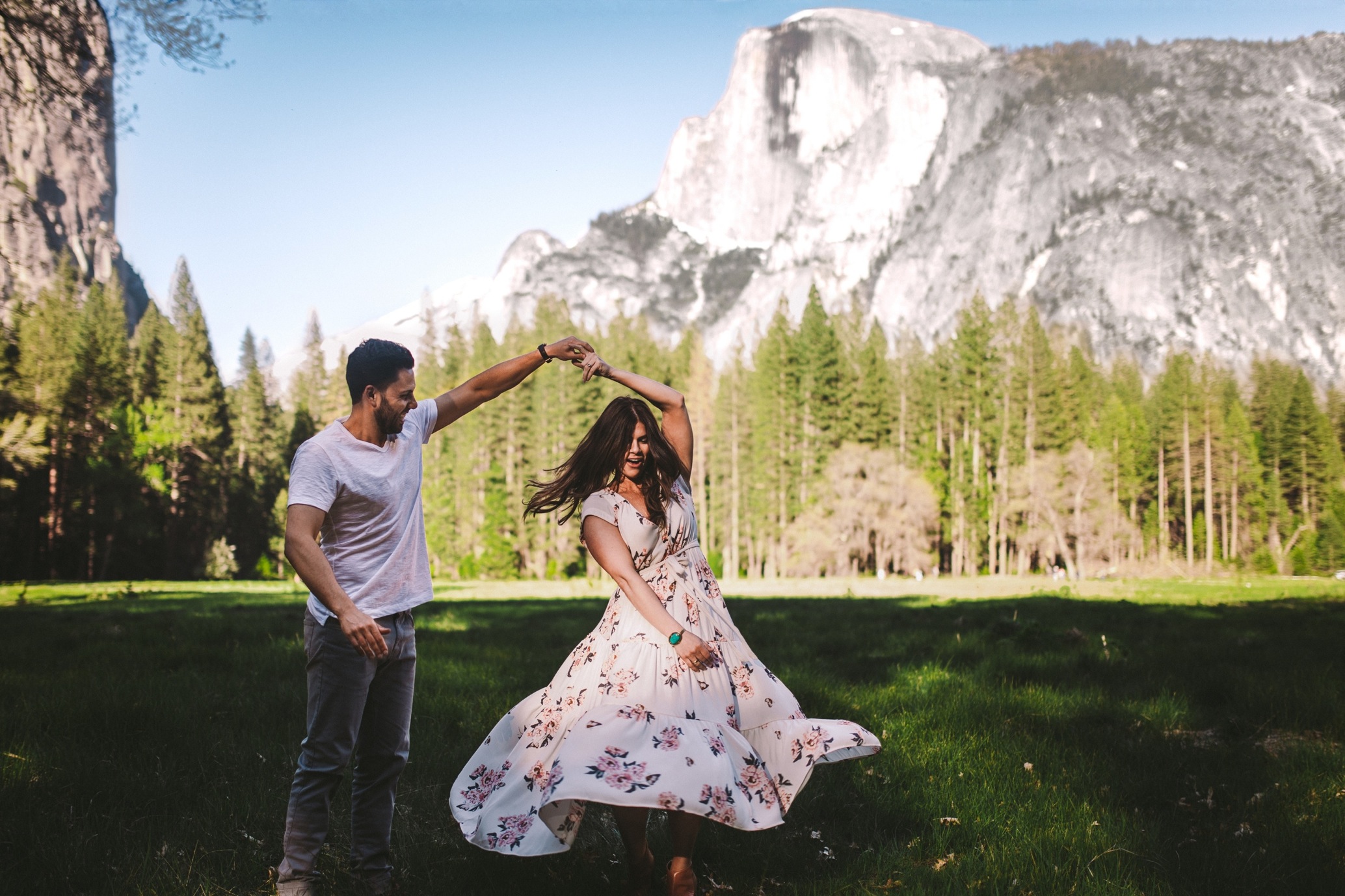 Couple Dancing in Front of Half Dome Yosemite