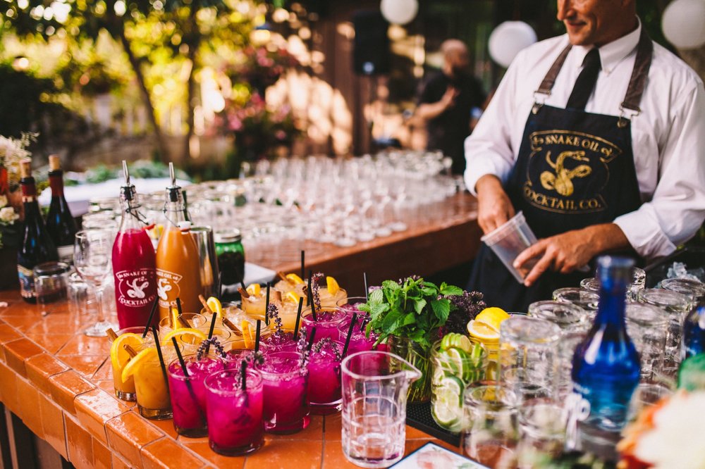 Wedding Drinks Being Served by Snake Oil Cocktails