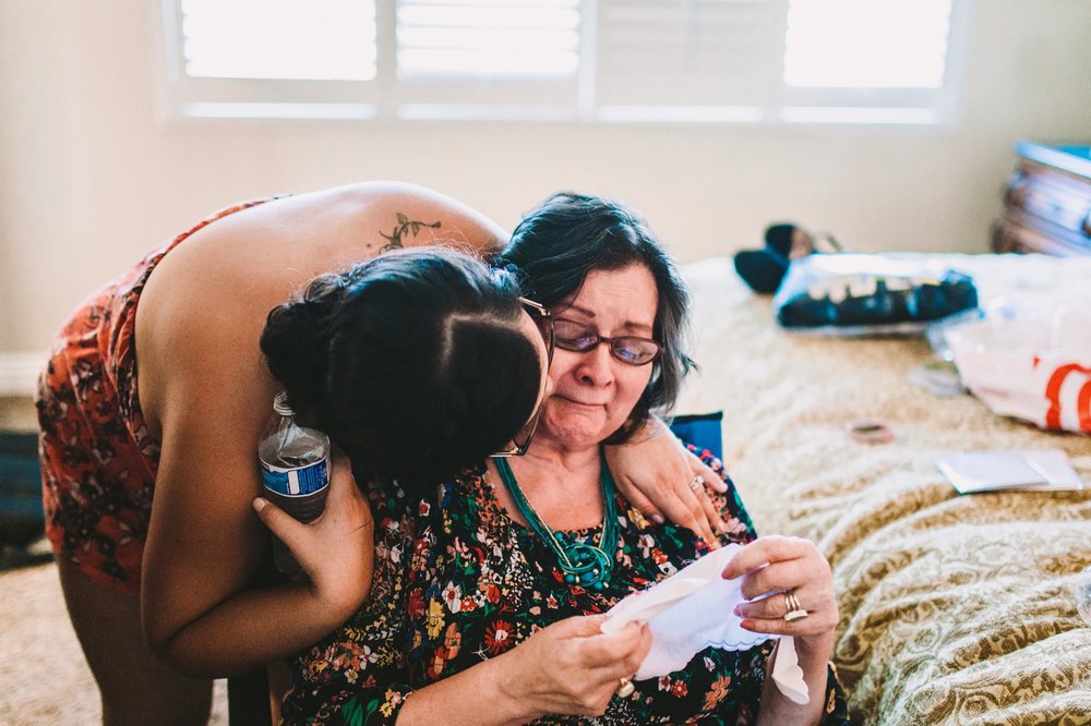 Mother of the Bride Tearful Reaction to Wedding Day Handkerchief Gift