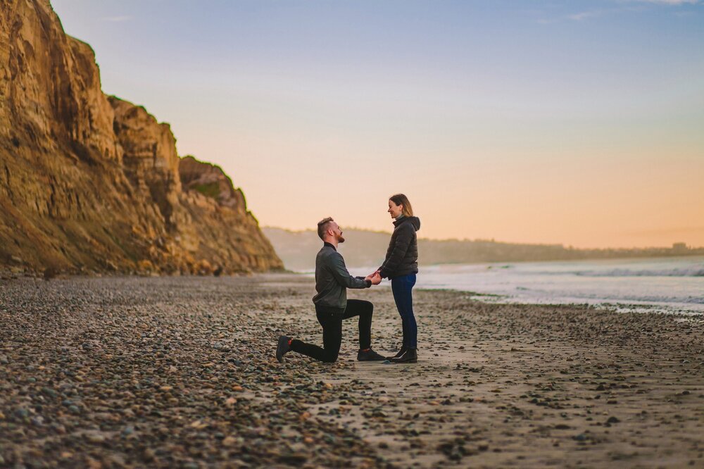 Suprise Proposal & Engagement Photography at Torrey Pines at Sunrise in San Diego-10.jpg