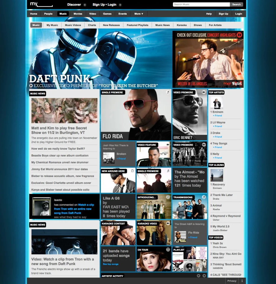 Daft Punk Homepage Takeover