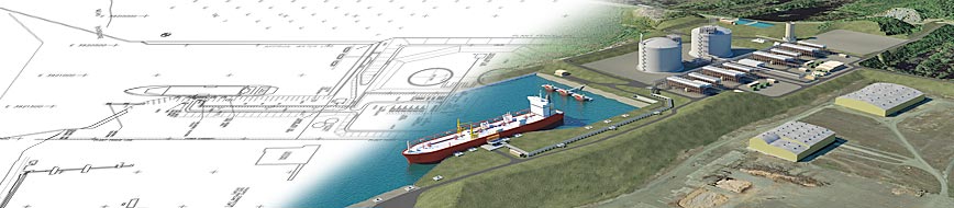 The proposed LNG plant provided by the Jordan Cove Energy Project.