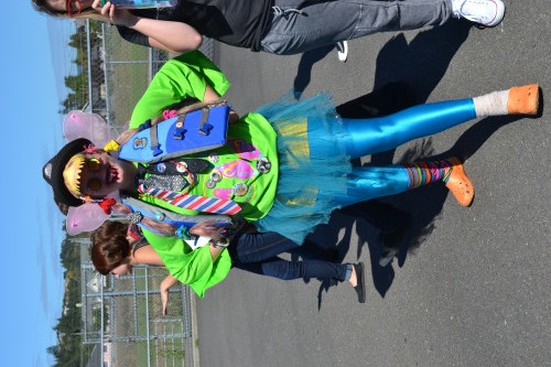Wednesday was Wacky Wednesday. Senior Cassidy Keller is pictured above dressed in accordance with the theme. Students were let out early that day to participate in Fun on the Field at Pete Susick Stadium. There, students participated in activities such as face painting and a dance off.