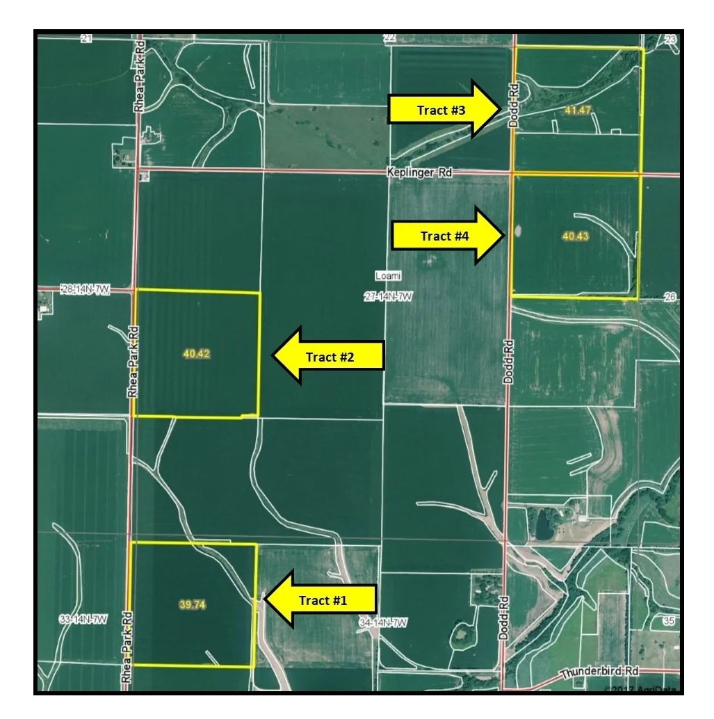  Aerial Map of Berbaum Family Farms. Loami Township, Sangamon County, IL