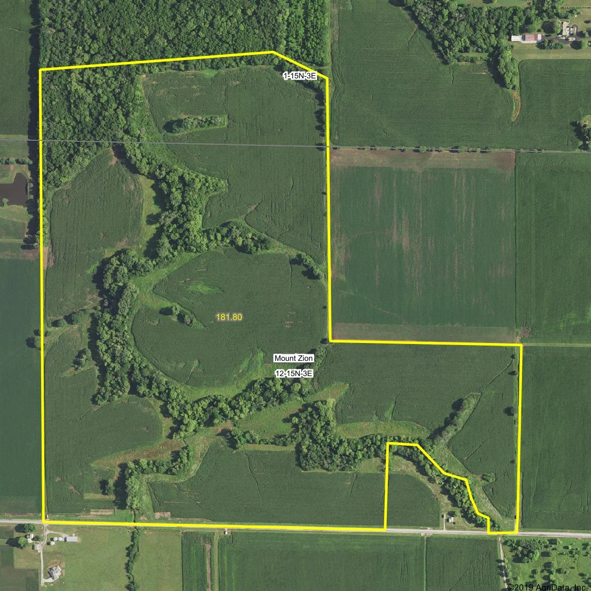 A 2018 aerial photo of the Seay Family Trust farmland.