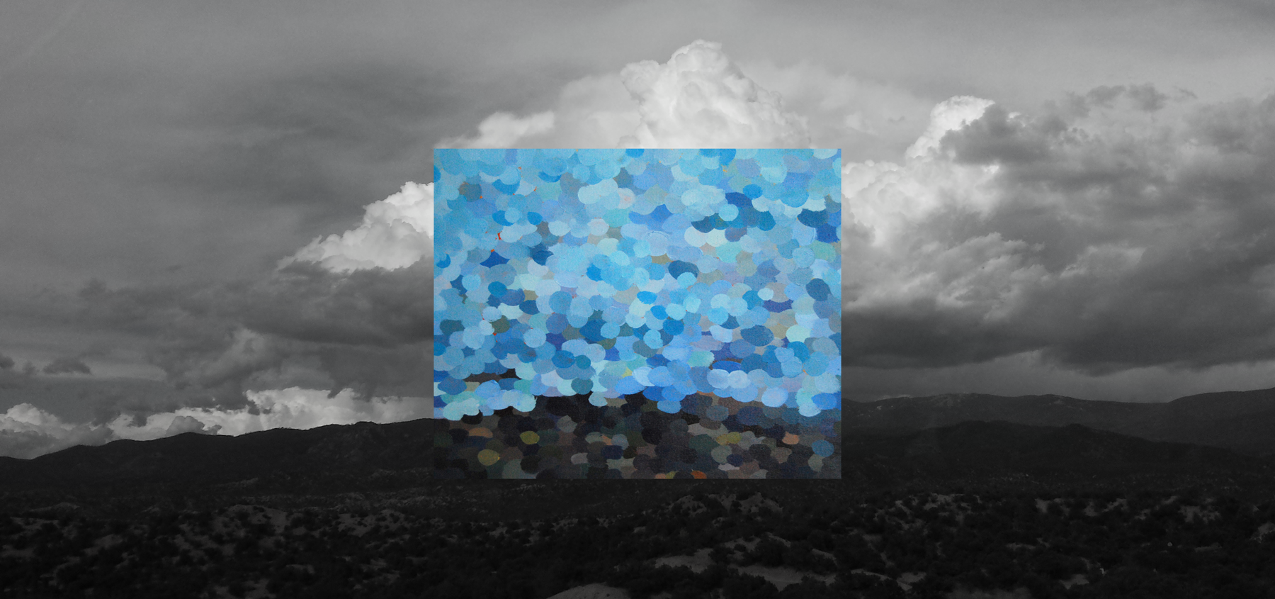 Between the Earth and Sky, digital composite of photograph and acrylic on canvas, 2015