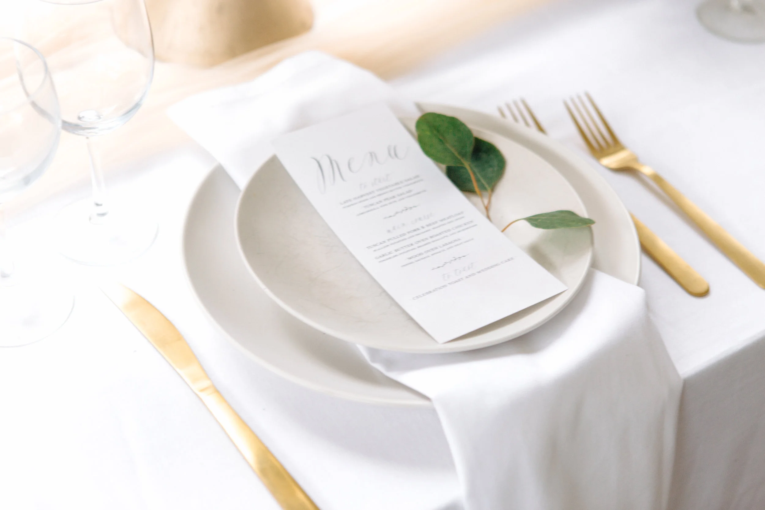 "Watercolor Twig" Menu