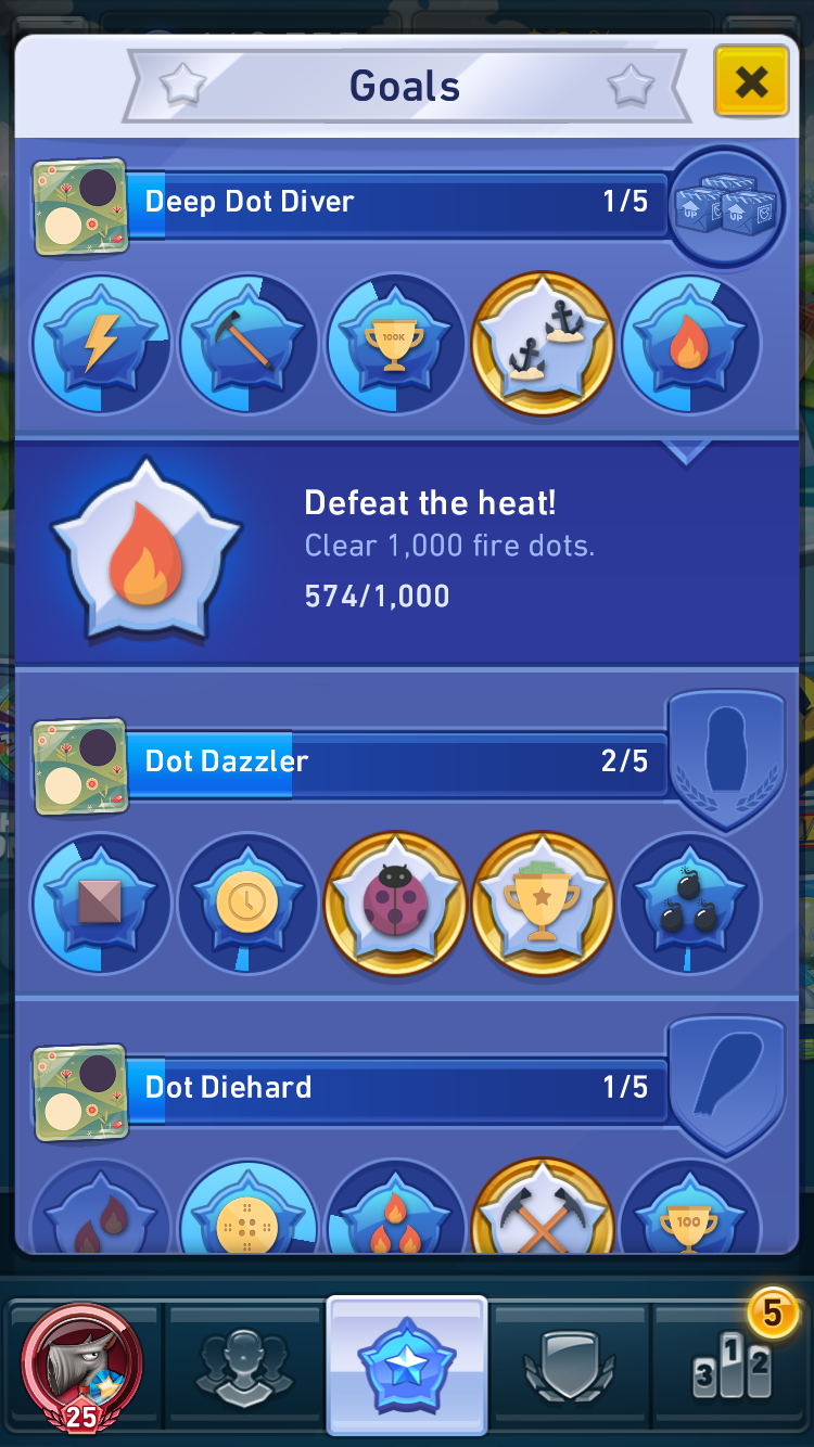  I also designed and configured the content for the Goals system of the app, helping to keep players feeling motivated, engaged, and rewarded. 