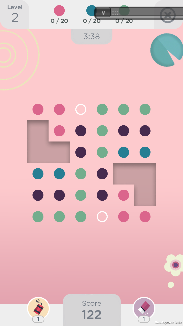  Two Dots is a gorgeous, elegant, tactile game in which players draw lines to connect matching colored dots, clearing them from the board. 