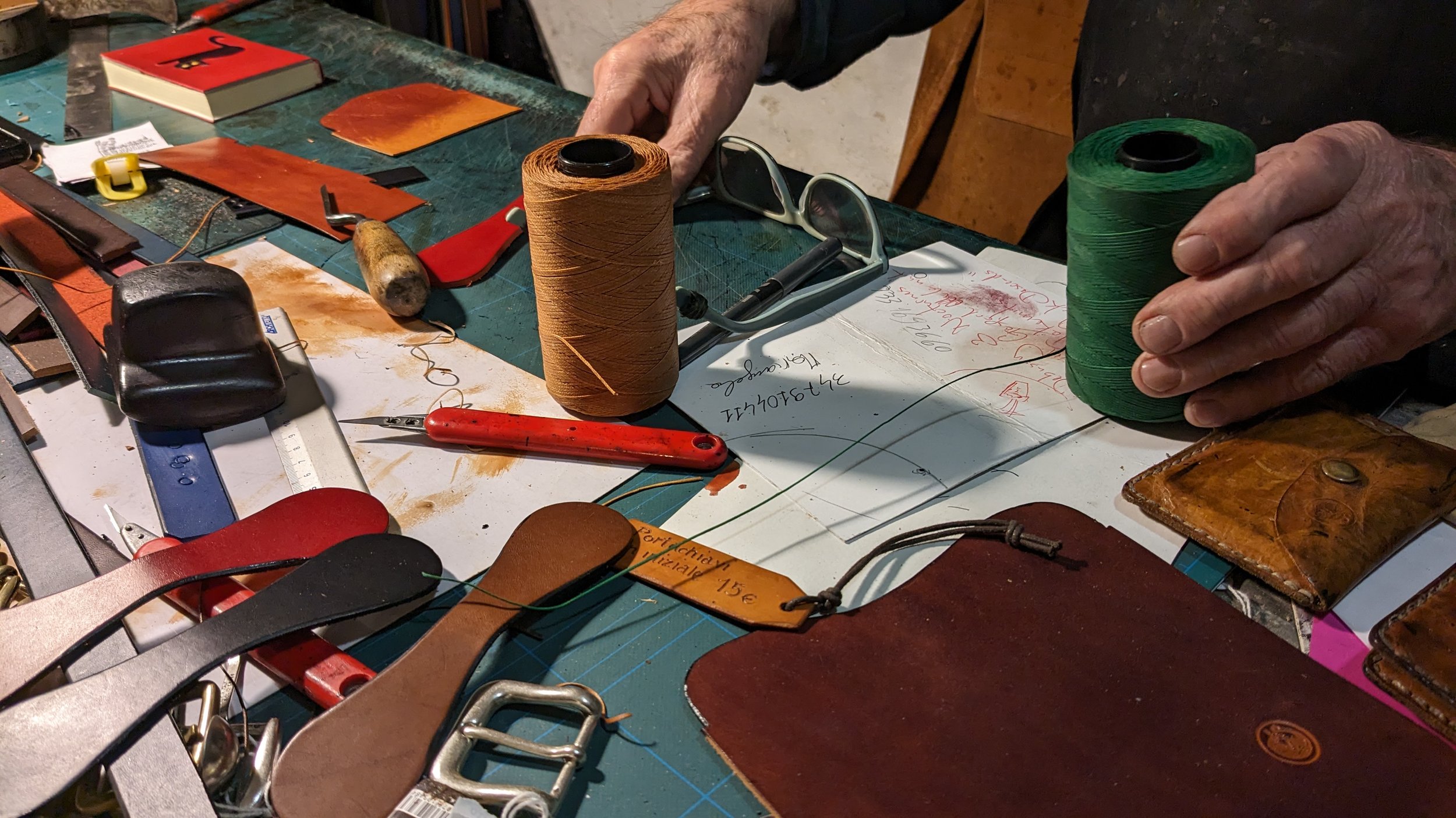 Little Roads Europe Pienza Tuscany leather artisan studio tools.jpg