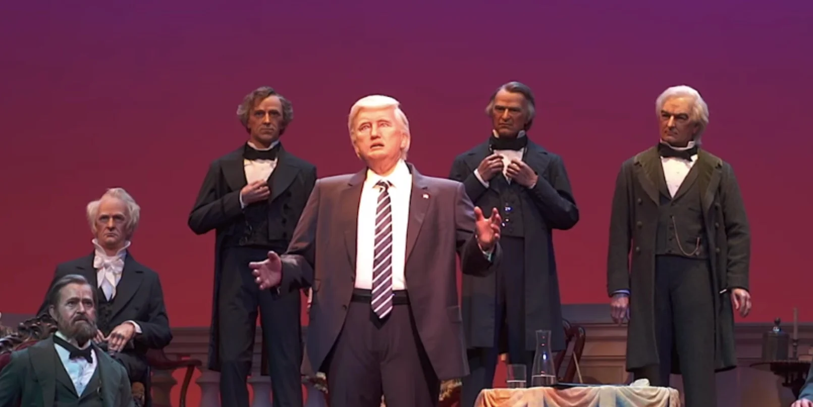Animatronic Trump Calls Disney’s Hall Of Presidents Real “Sausage Party.”