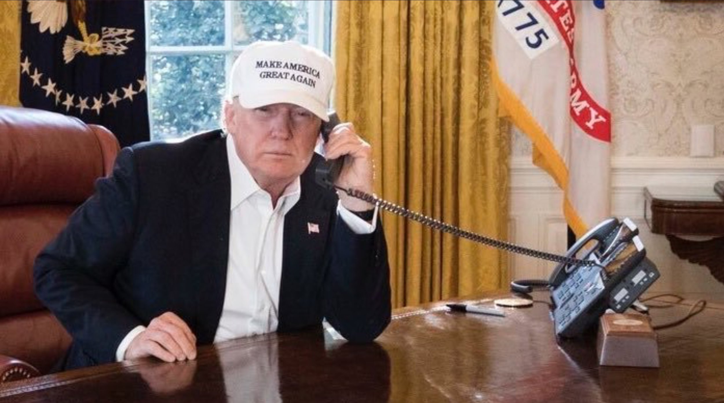 Trump Working Through Shutdown To Find Out Why Hat Not Red