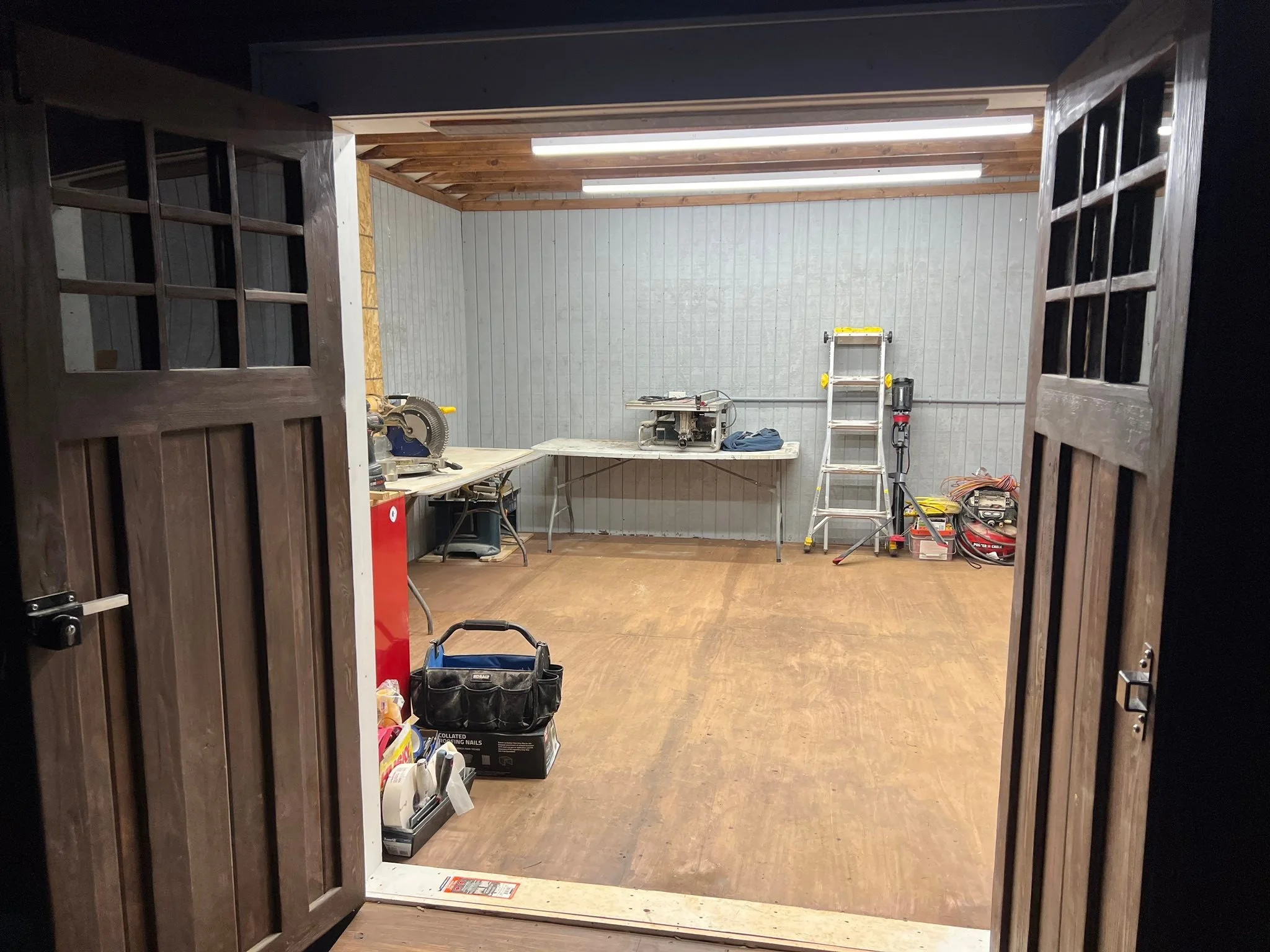 Cleaned a bit.  Getting ready to start building benches, shelves, and other storage.  One ending is just a new beginning I suppose.