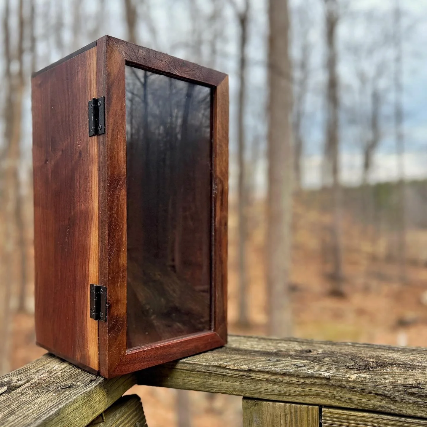 Walnut Display case.  I have always been a fan of walnut.  Especially with tung oil applied.
#walnut #display #woodworking #displaycase #collectables