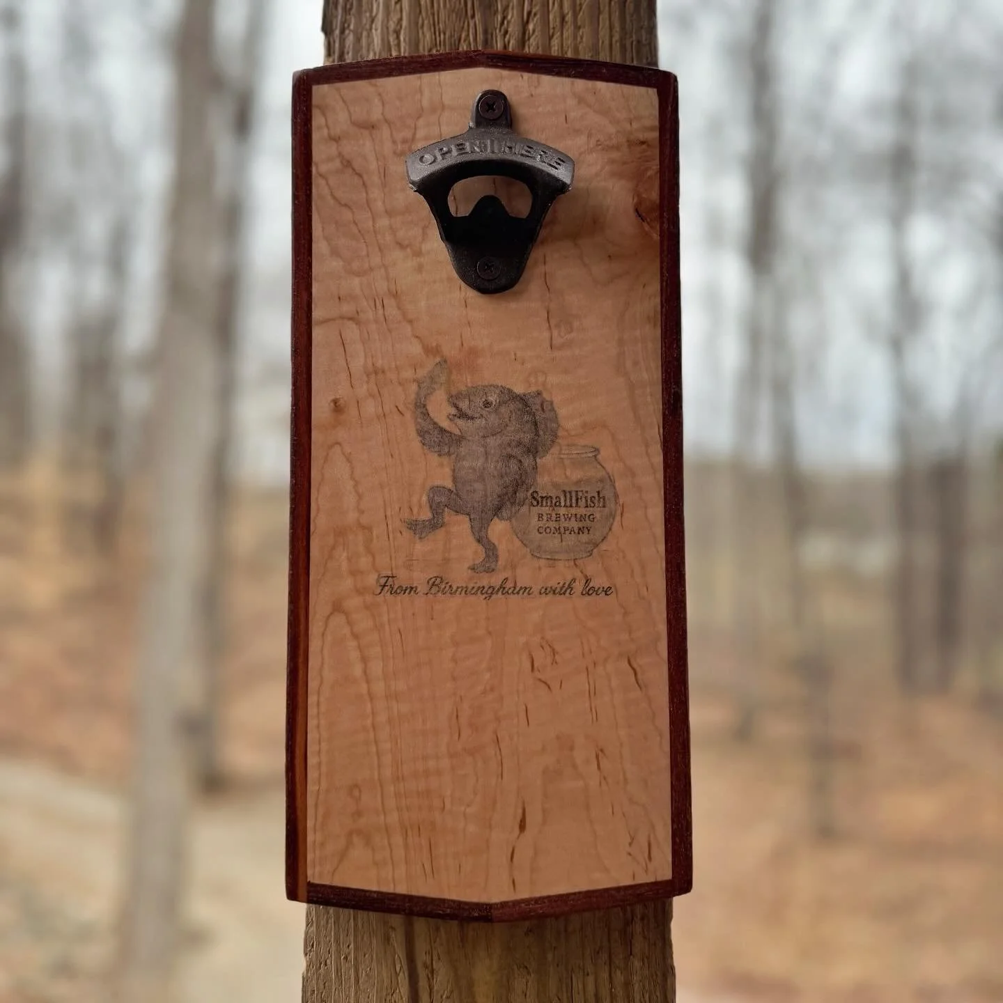 In accordance with the previous post of the remade sign, I tossed in this cherry lined maple magnetic hanging bottle opener as a way of saying thank you for your patience.

#woodworking #bottleopener #givethanks  #brewing