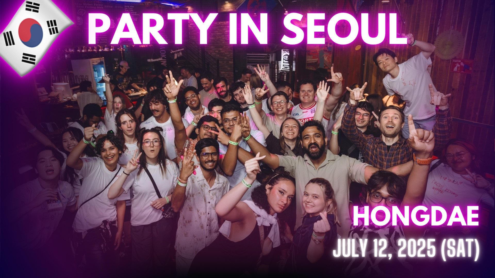 [Video] Korea Nightlife - Event Photographer POV in Hongdae with The Seoul Pub Crawl (2025-07-12)