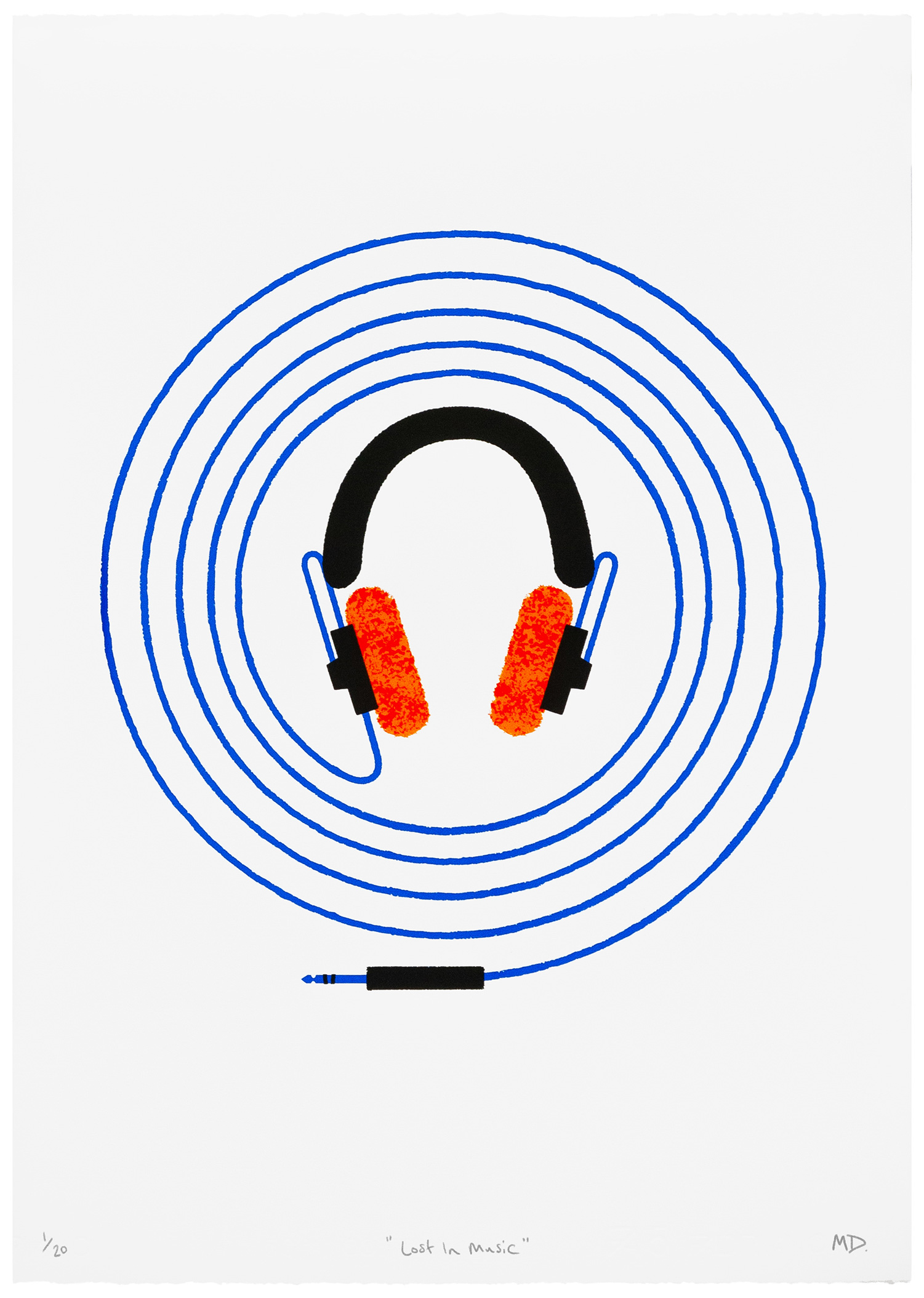 "Lost In Music" 4–colour screen print, 50 cm x 70 cm. Edition of 20