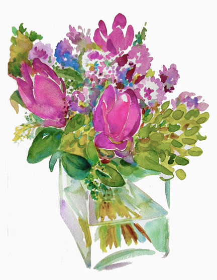 Bouquet II —  Curcumas, Alliums & Lilacs