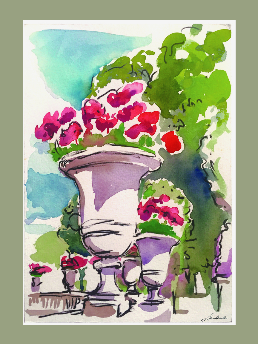 "Geraniums at Luxembourg Gardens"