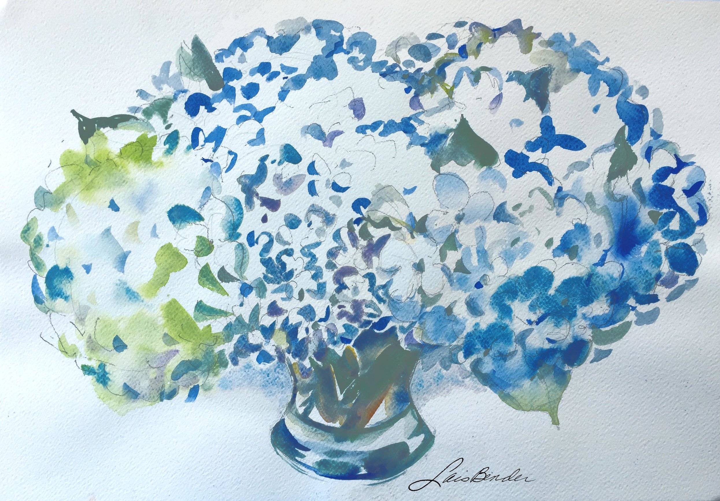 "Blue Hydrangeas I"