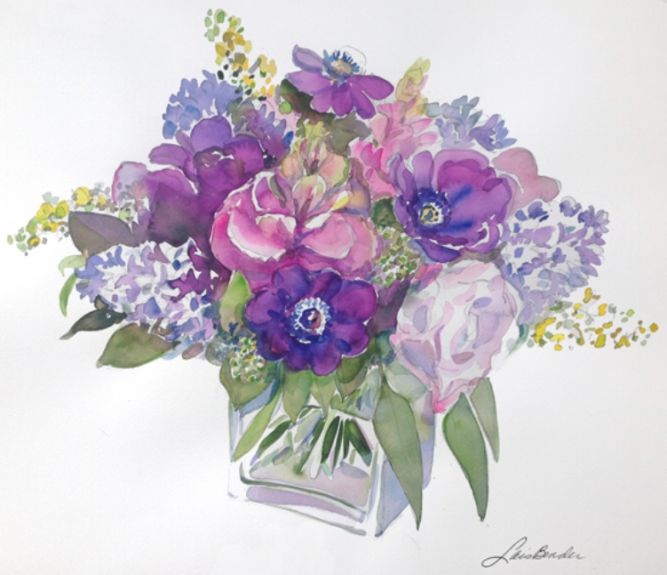 "Purple Anemones Spring Bouquet"