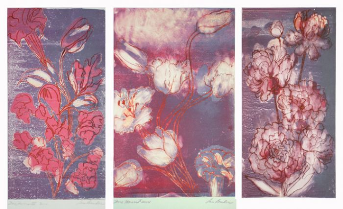 "Fire Flowers Triptych"