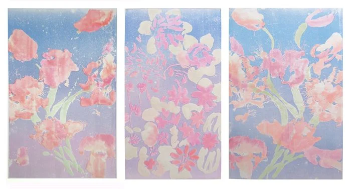 "Floating Tulips" Triptych
