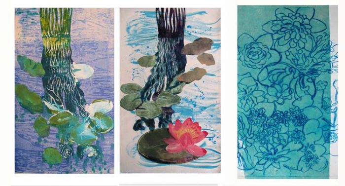 "Waterlilies Triptych I"  Variation l