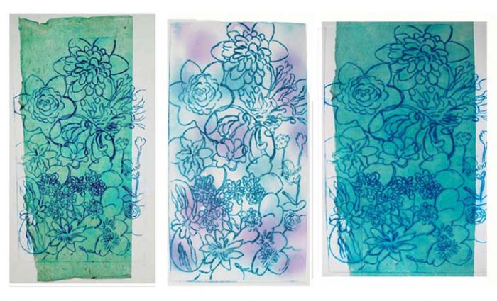  "Waterlilies Triptych III" Variation 