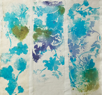 "Pond Flowers"                      STENCIL PRINT 