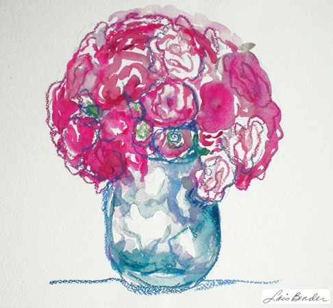 "Ceramic Vase of Roses"