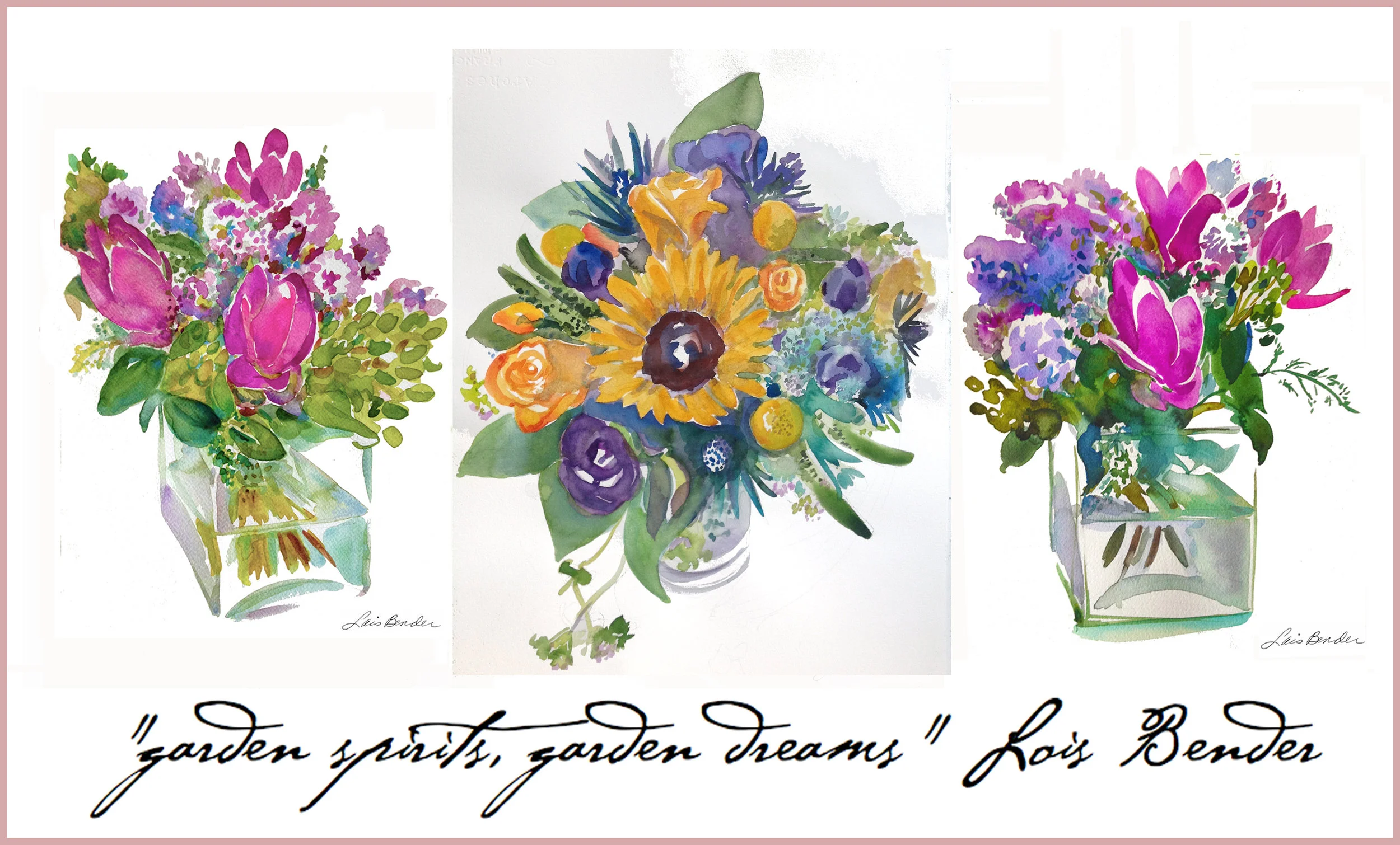 Flora Bloom Bouquet Collection of Original Watercolo0rs