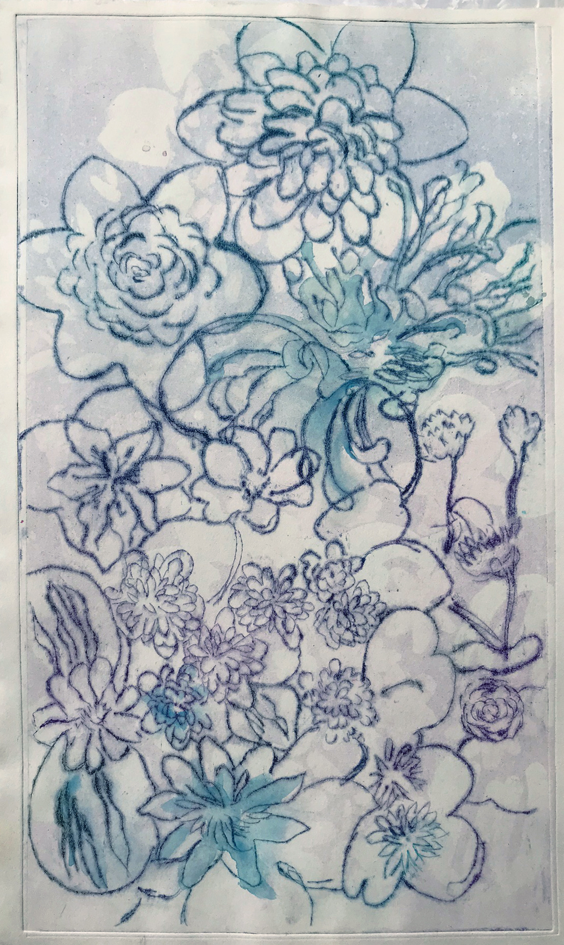 WaterFlora Drypoint Print