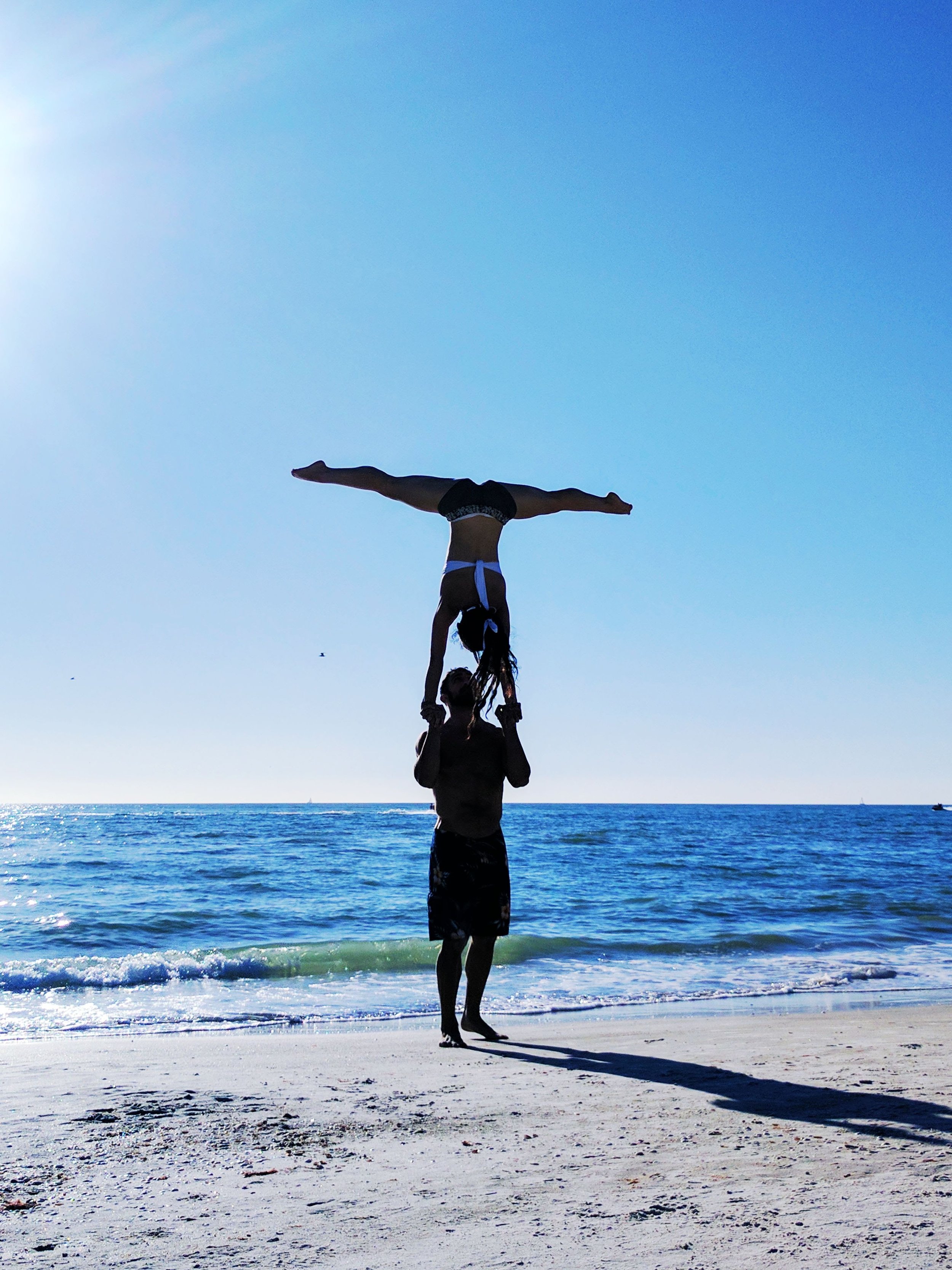 Hand to Hand Handstand Trick on the beach in St Petersburg Florida
