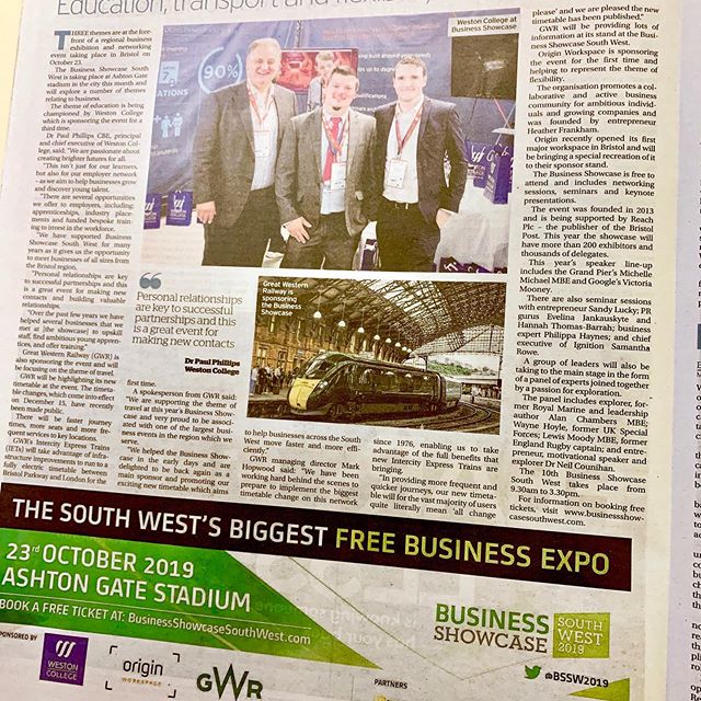 Great coverage today for 23rd October&rsquo;s event. Thank you to our #sponsors Book in today. It&rsquo;s free at #ashton gate