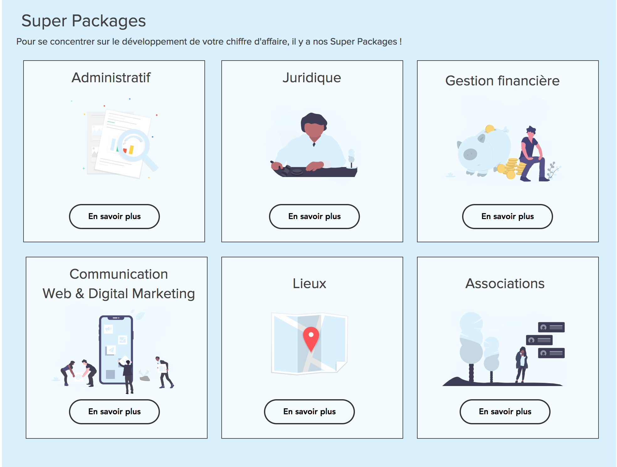 Nos packages ont été mis en place avec des professionnels, ils sont à votre disposition