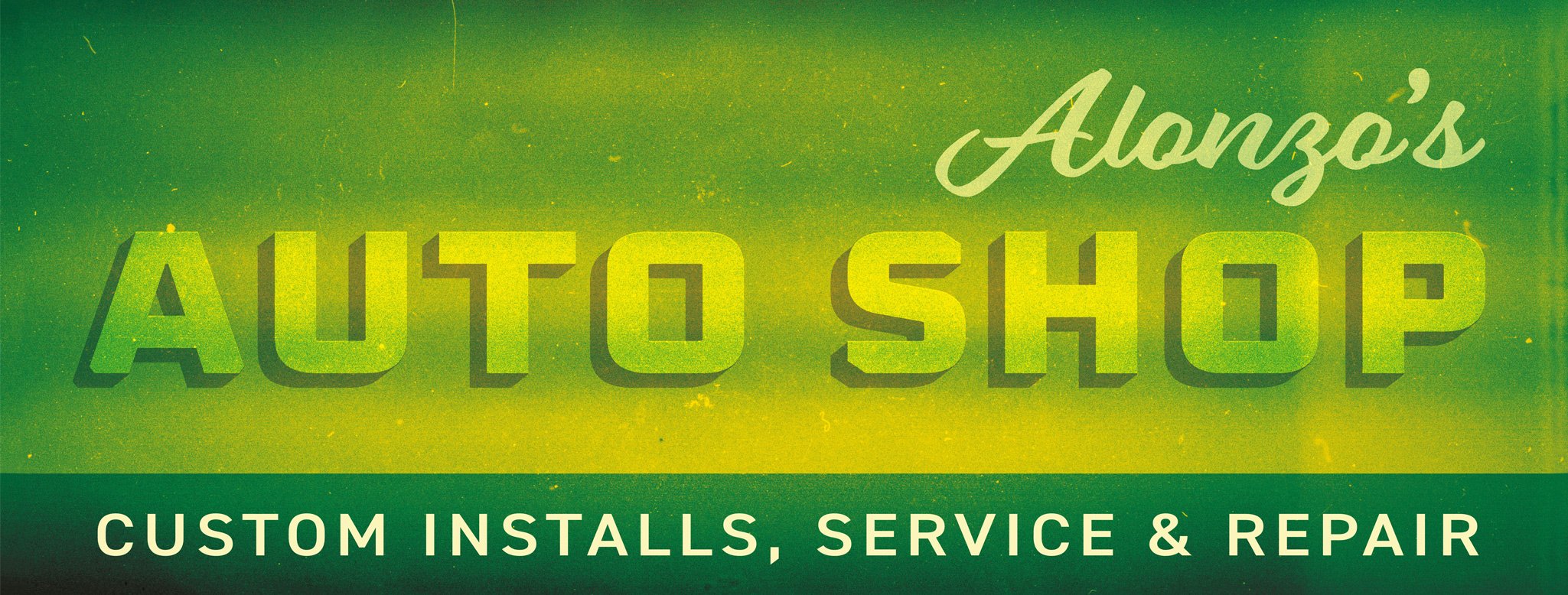 Auto Shop Sign (Ink on Plexi) Graphic Design