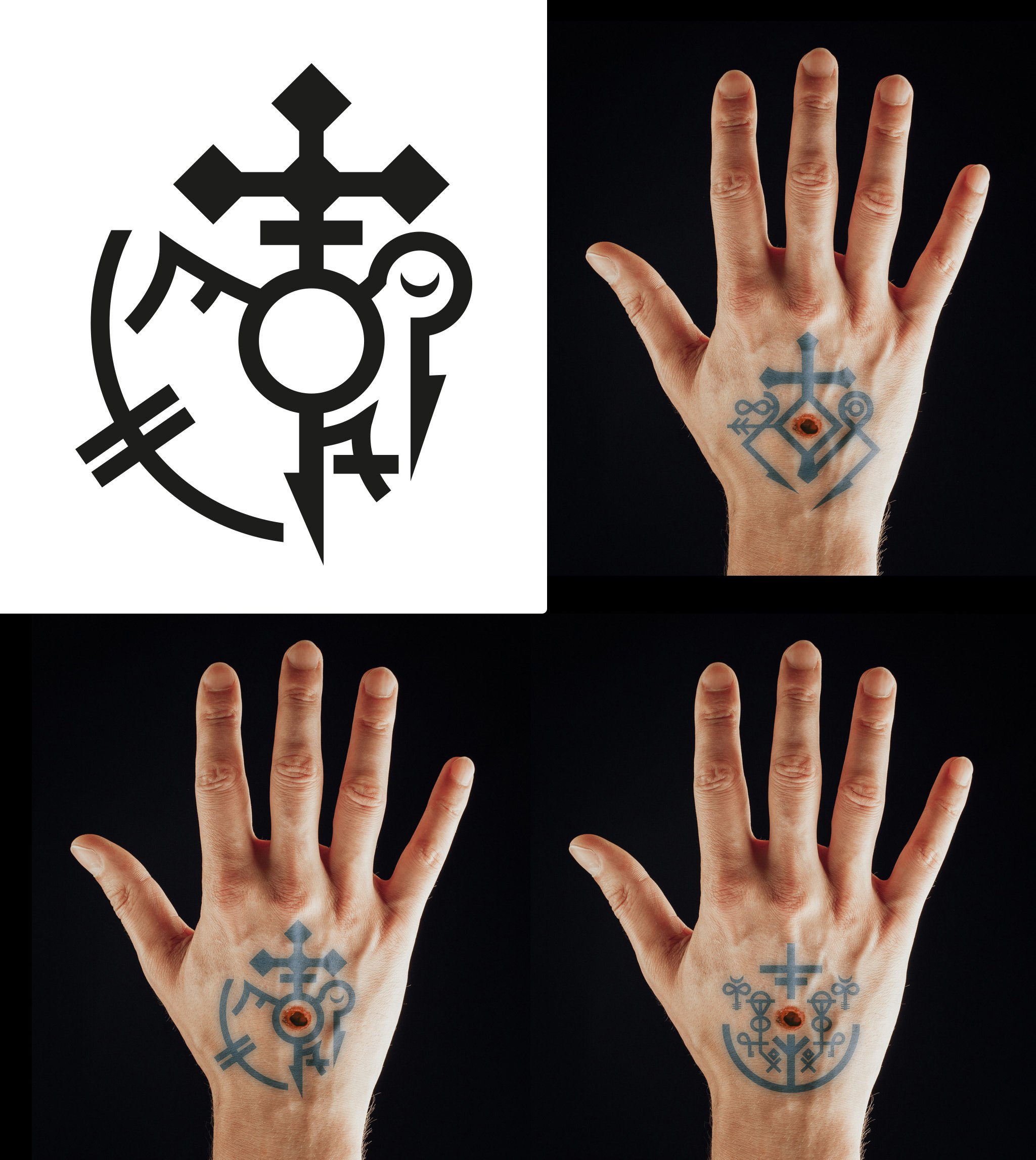 Hero Character Tattoo Design Concepts Illustration