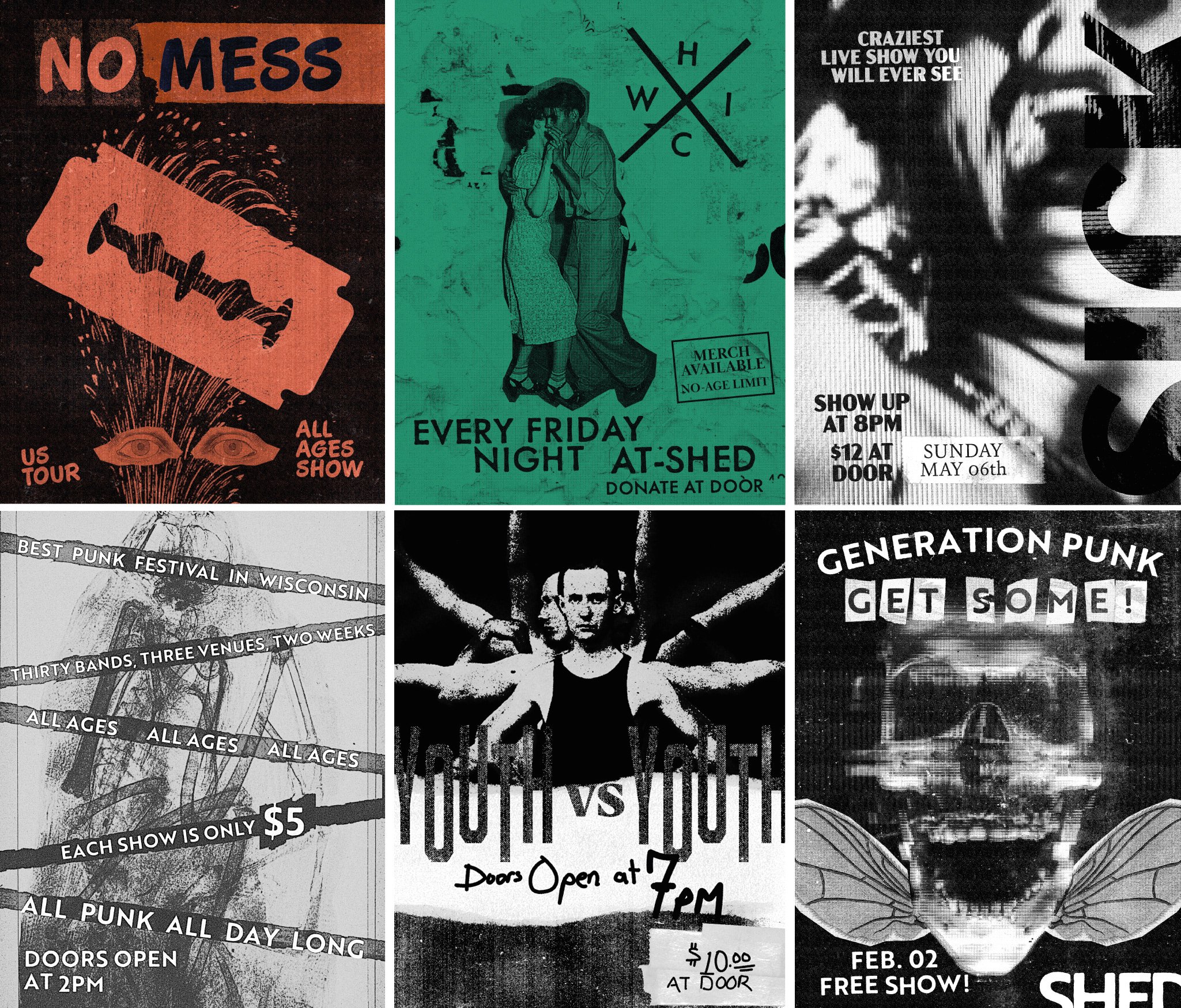 Punk Posters (Mixed Media on Paper) Graphic Design, Illustration and Writing
