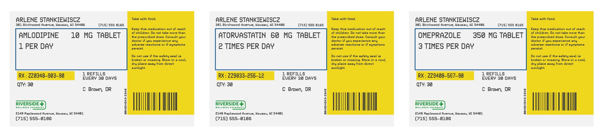 Prescription Labels (Ink on Paper) Graphic Design and Writing