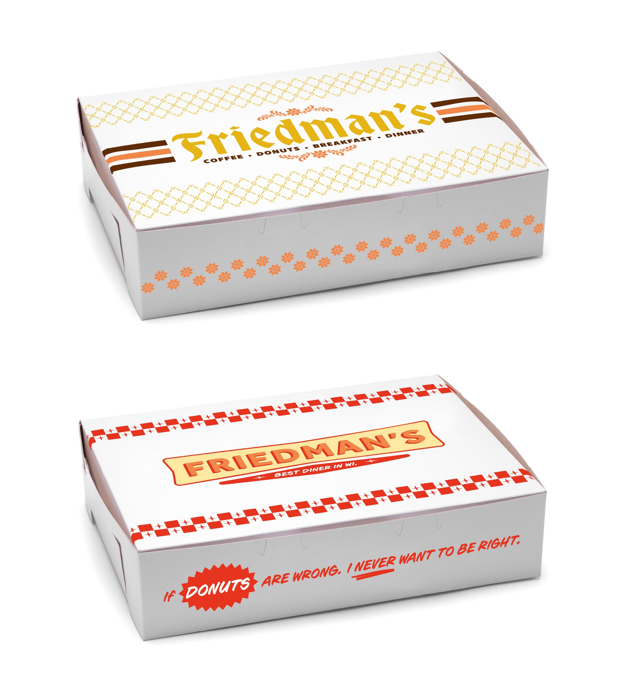 Diner Logo Concepts for Donut Box (Ink on Paper) Graphic Design, Illustration and Writing